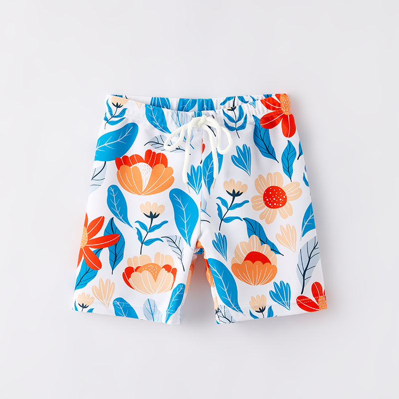 (In Stock)Daddy and Me Summer Floral Print Swim Trunks