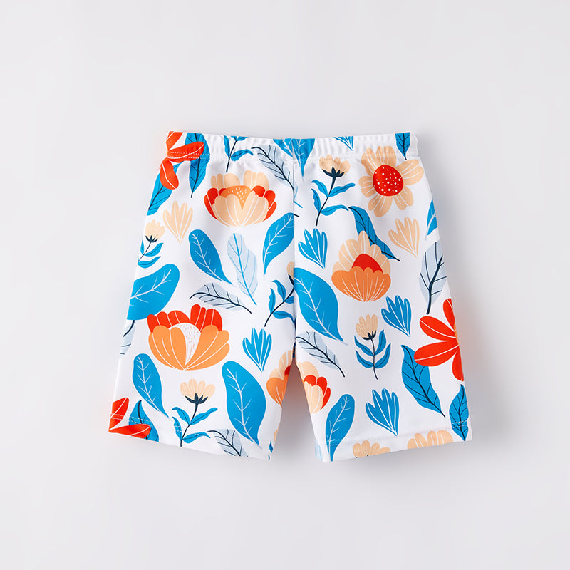 (In Stock)Daddy and Me Summer Floral Print Swim Trunks
