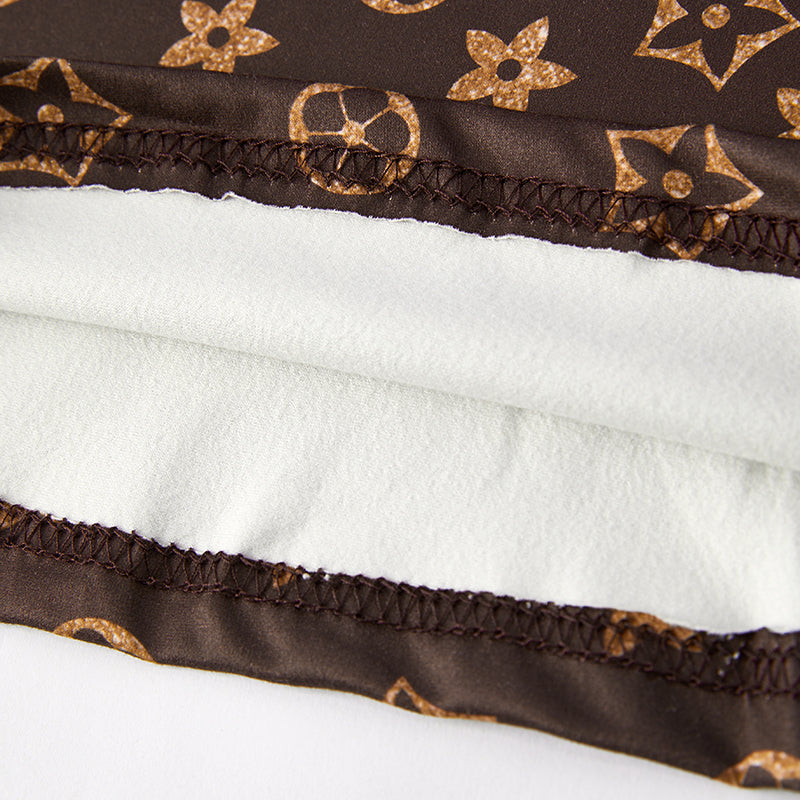 (In Stock)Girls Spring and Summer Stylish Print Denim Shorts Set