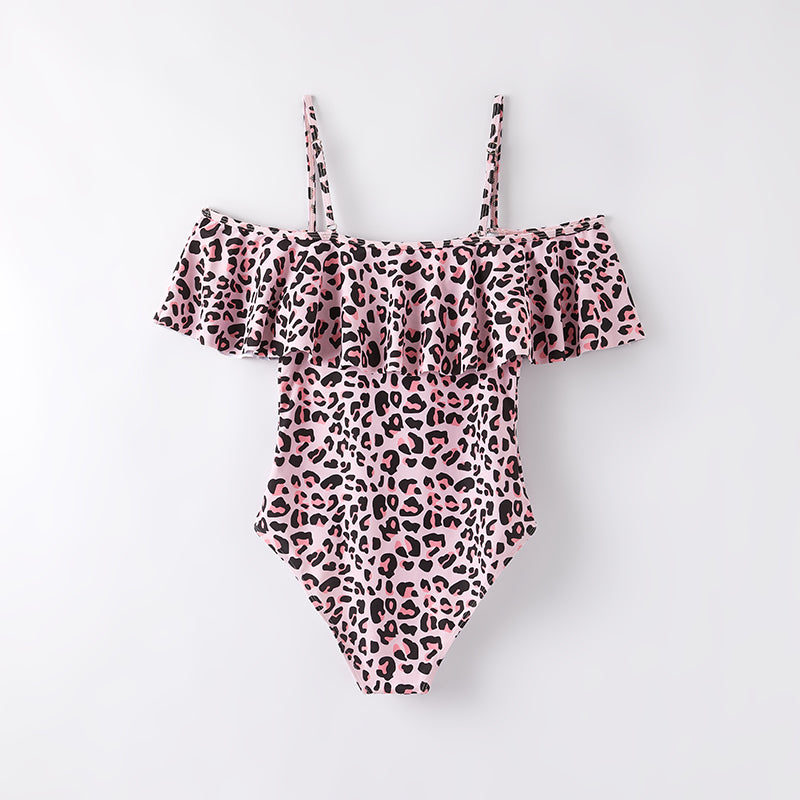 (In Stock)Adults Summer Pink Leopard Print Swimsuit