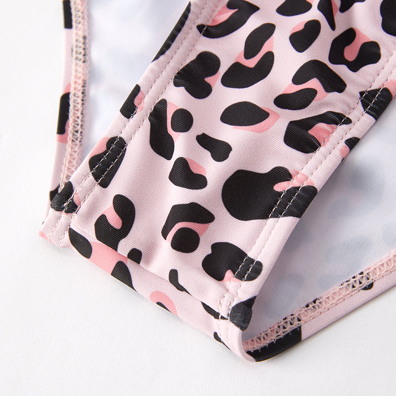 (In Stock)Adults Summer Pink Leopard Print Swimsuit