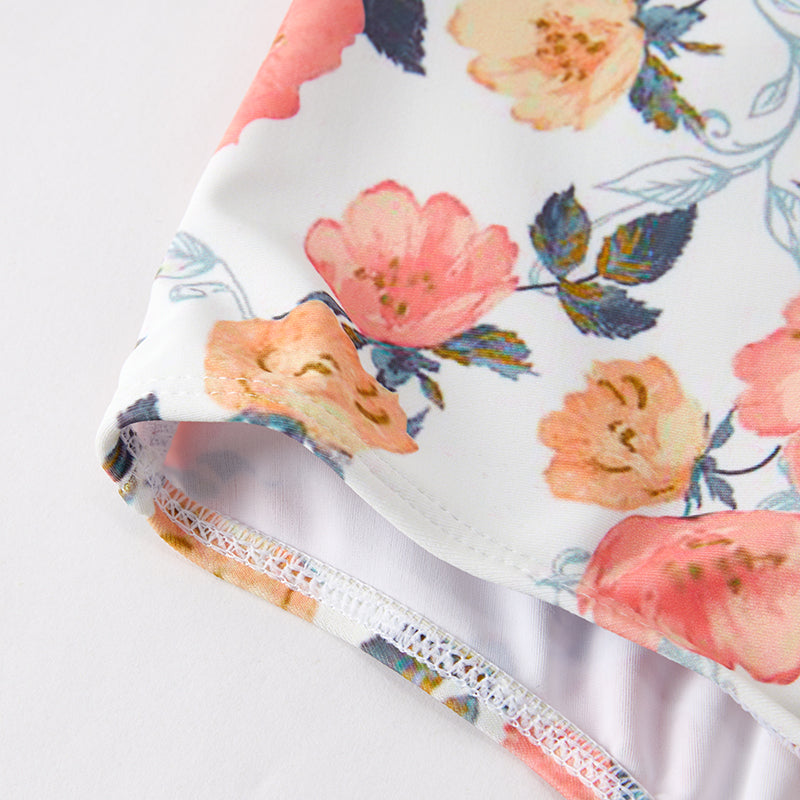 (In Stock)Adults Summer Haze Blue Floral Print Swimsuit