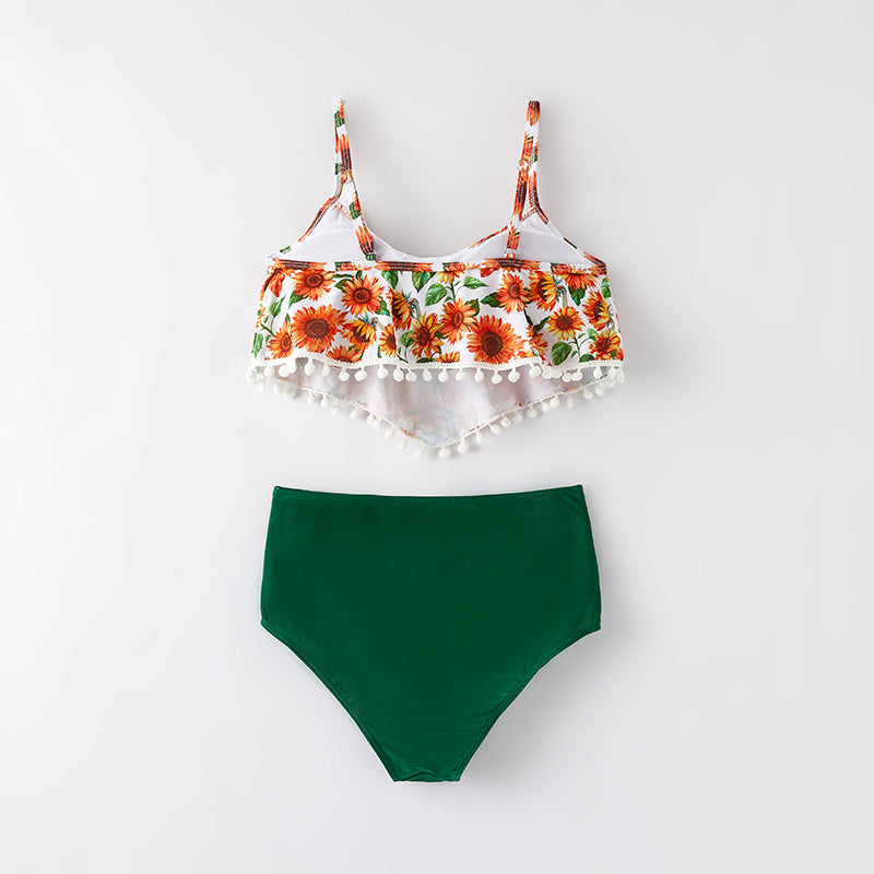 (In Stock)Mommy and Me Summer Sunflower Print Swimsuit