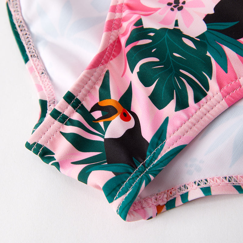(In Stock)Adults Summer Monstera Deliciosa Print Swimsuit