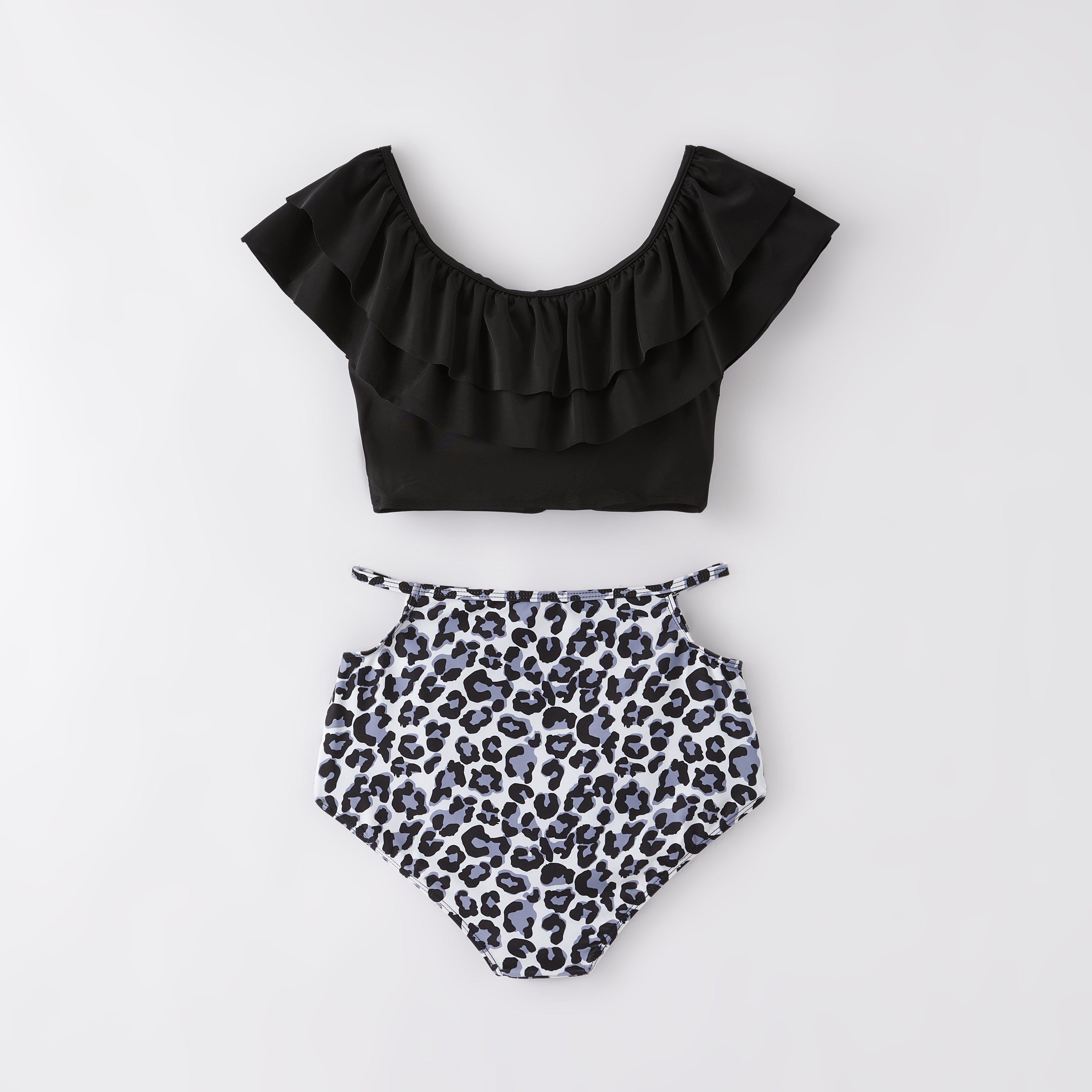 (In Stock)Adults Summer Leopard Print Waist Cutout Swimsuit