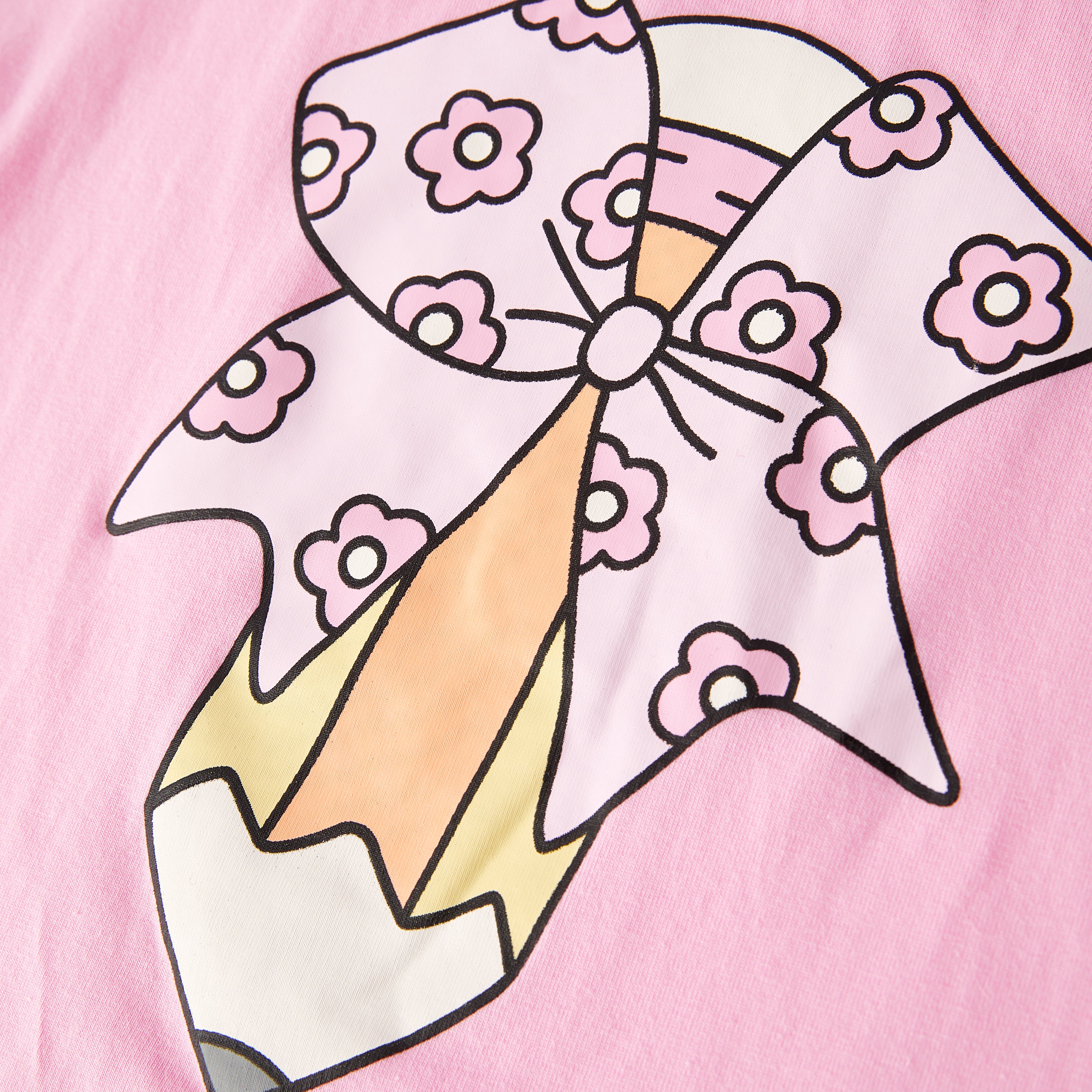 (Restock)Girls Summer Back To School Pencil Print Outfit Set