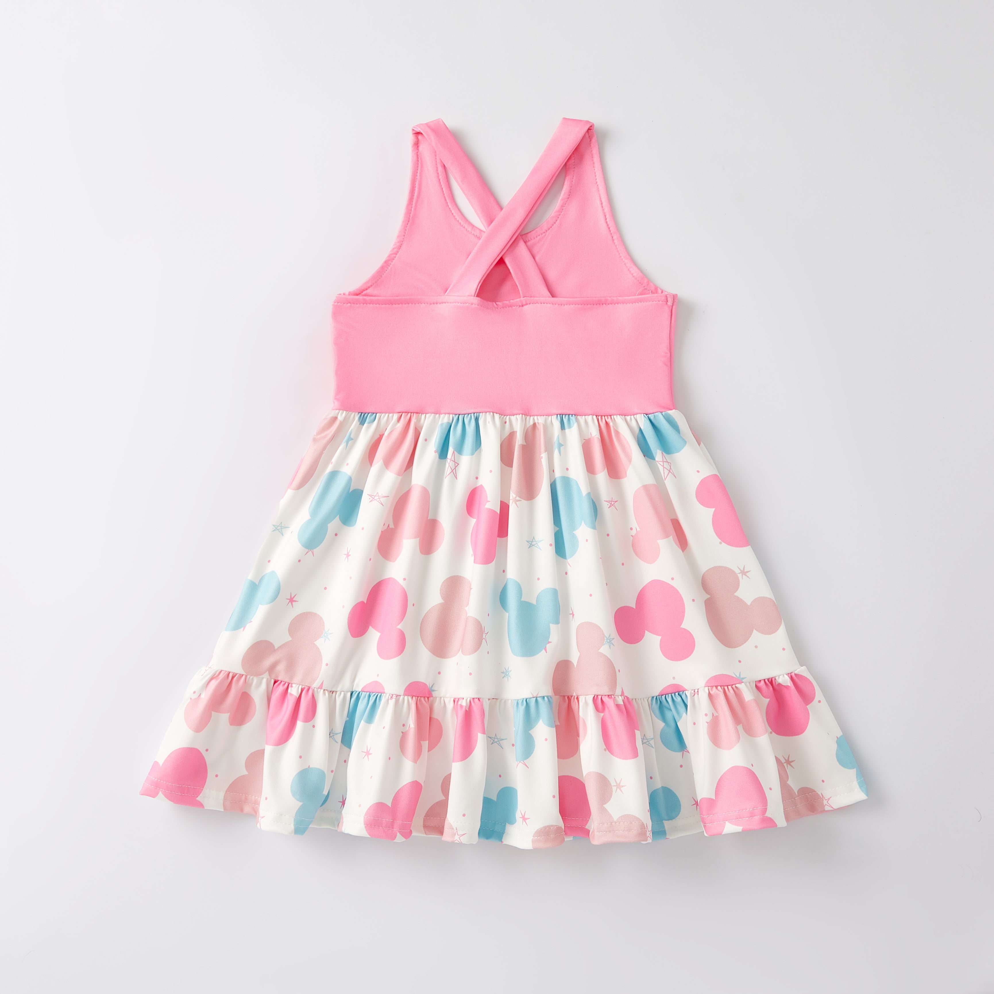 (Pre Order)Girls Spring and Summer Cartoon Character Print Sleeveless Dress