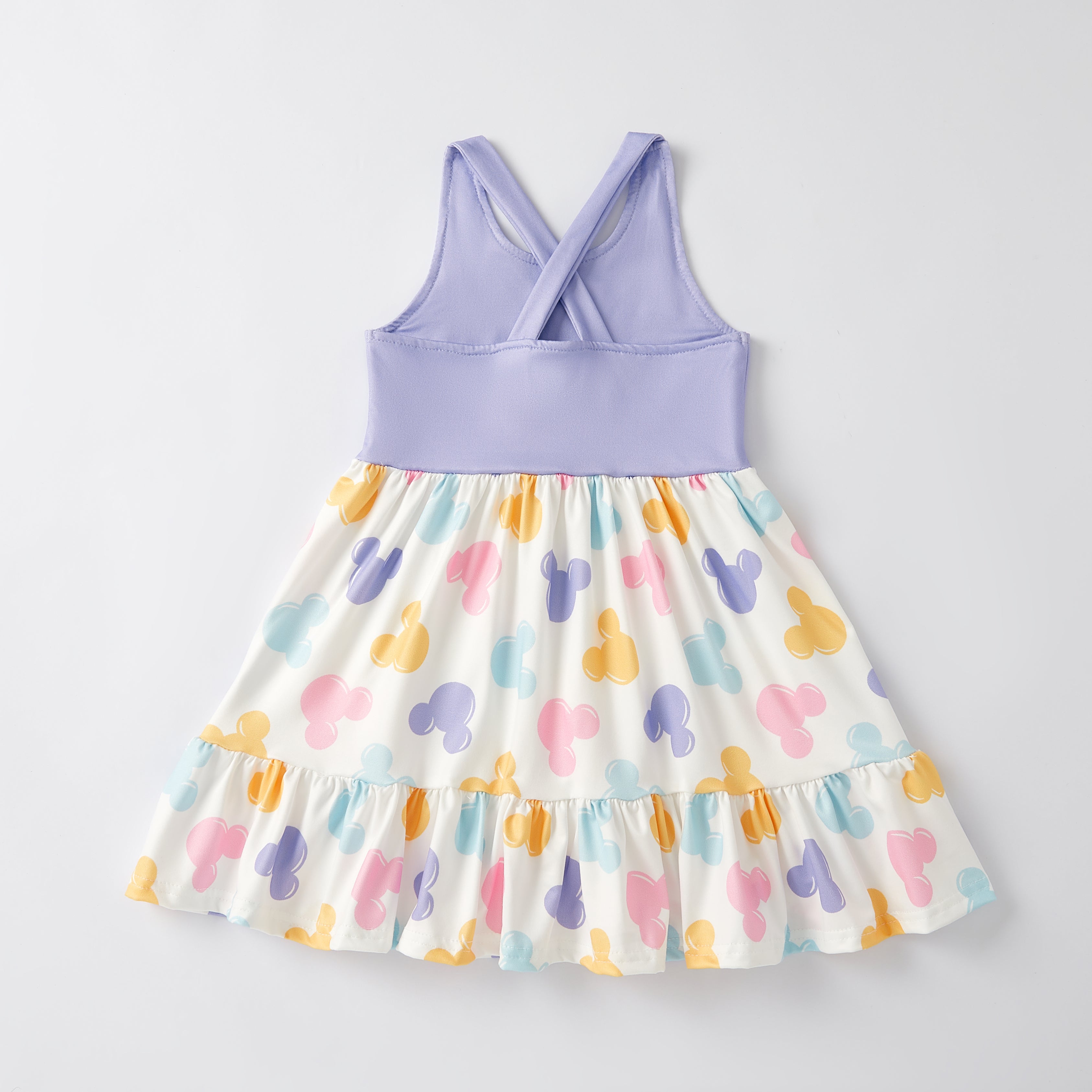 (Pre Order)Girls Spring and Summer Cartoon Character Print Sleeveless Dress