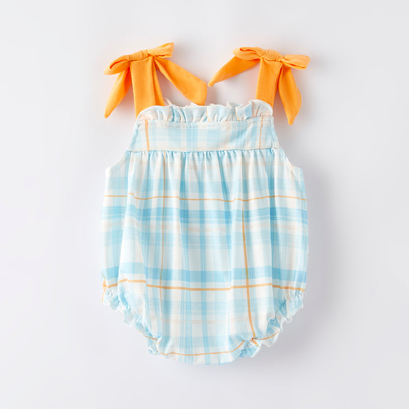 (In Stock)Toddler Girls Spring and Summer Cartoon Embroidery Smocked Romper