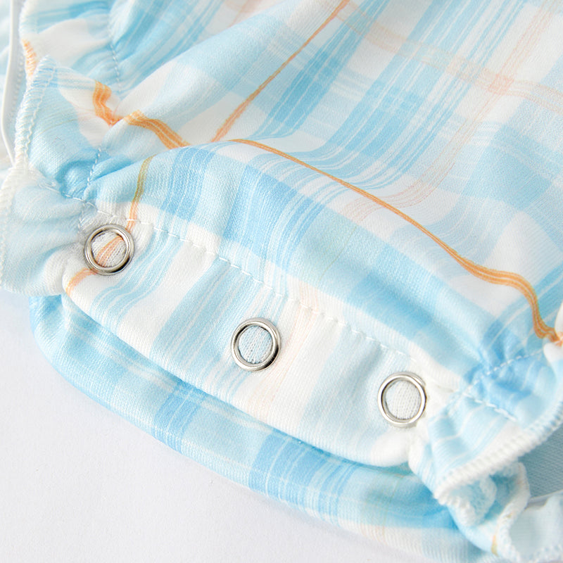 (In Stock)Toddler Girls Spring and Summer Cartoon Embroidery Smocked Romper