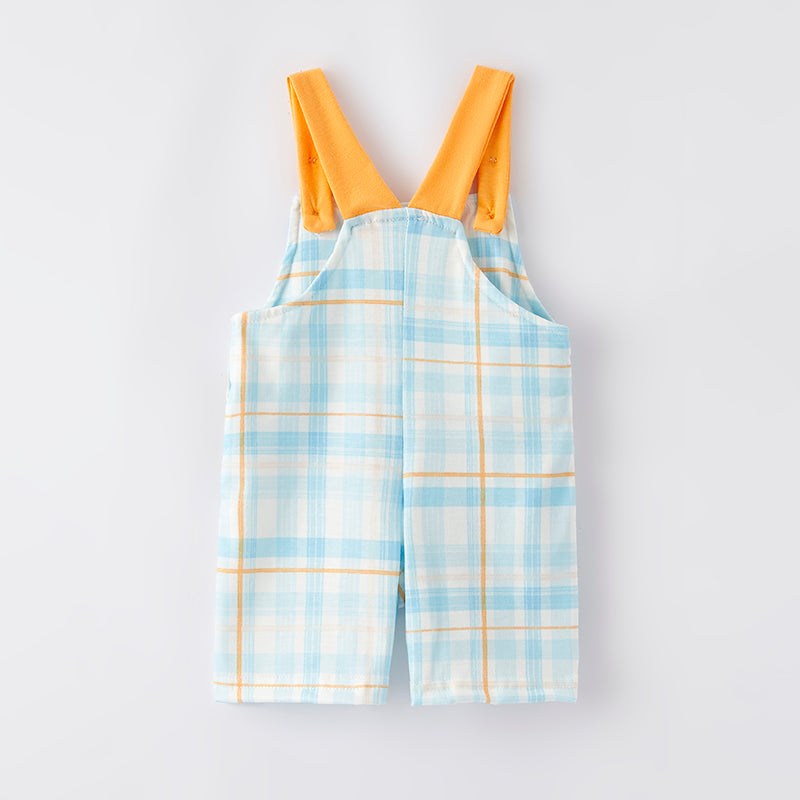 (In Stock)Toddler Boys Spring and Summer Cartoon Embroidery Smocked Romper