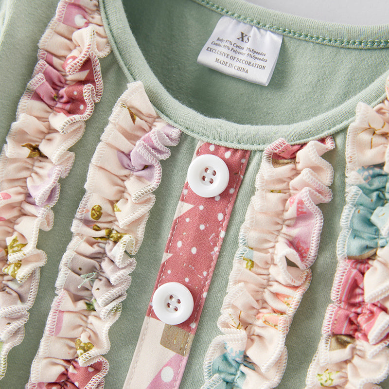 (In Stock)Girls Christmas Print Dress