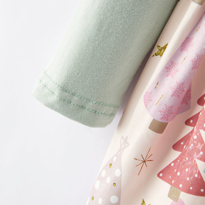 (In Stock)Girls Christmas Print Dress