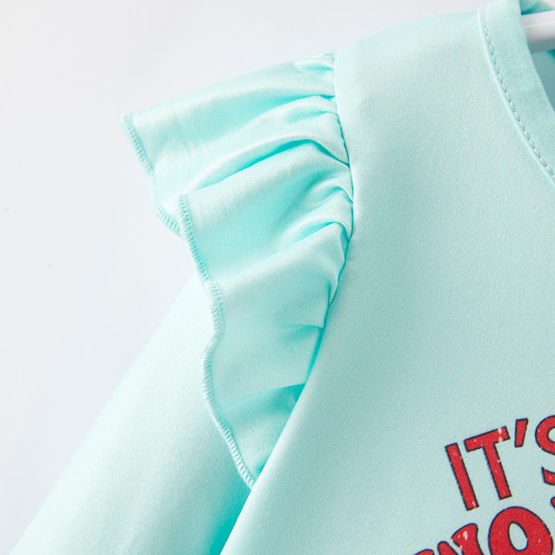 (In Stock G24-3-3)Girls Christmas Print Outfit Set