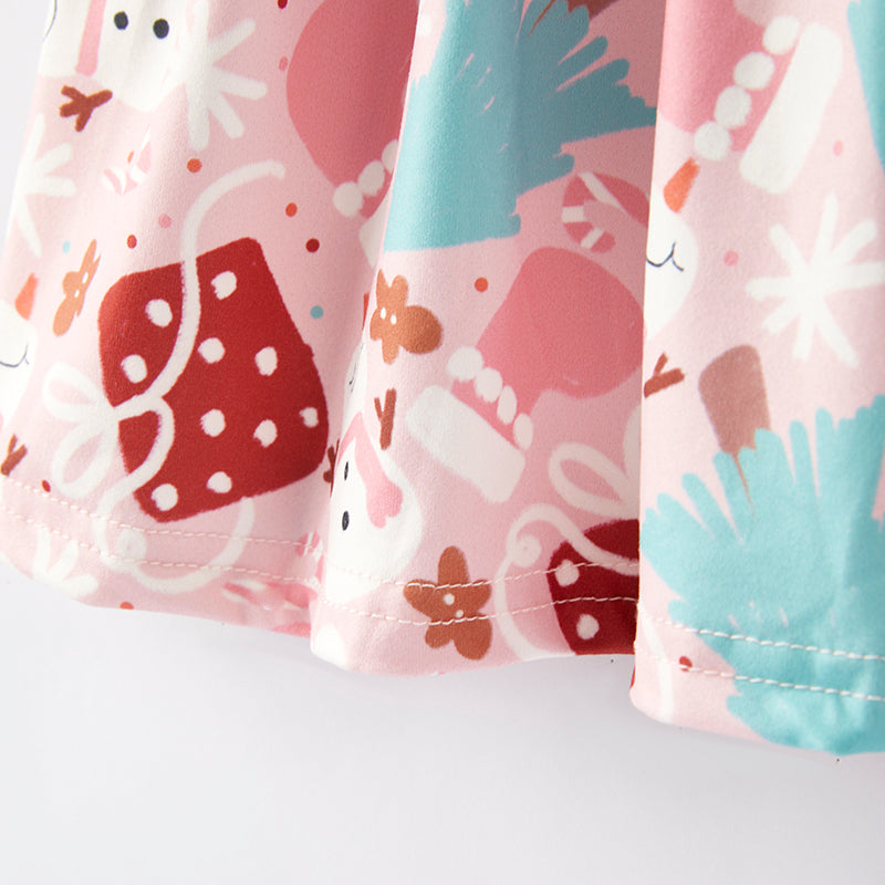 (In Stock G27-1-3)Girls Christmas Print Dress