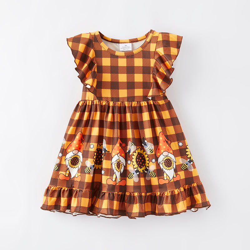 (In Stock E31-4-3)Girls Halloween Print Dress