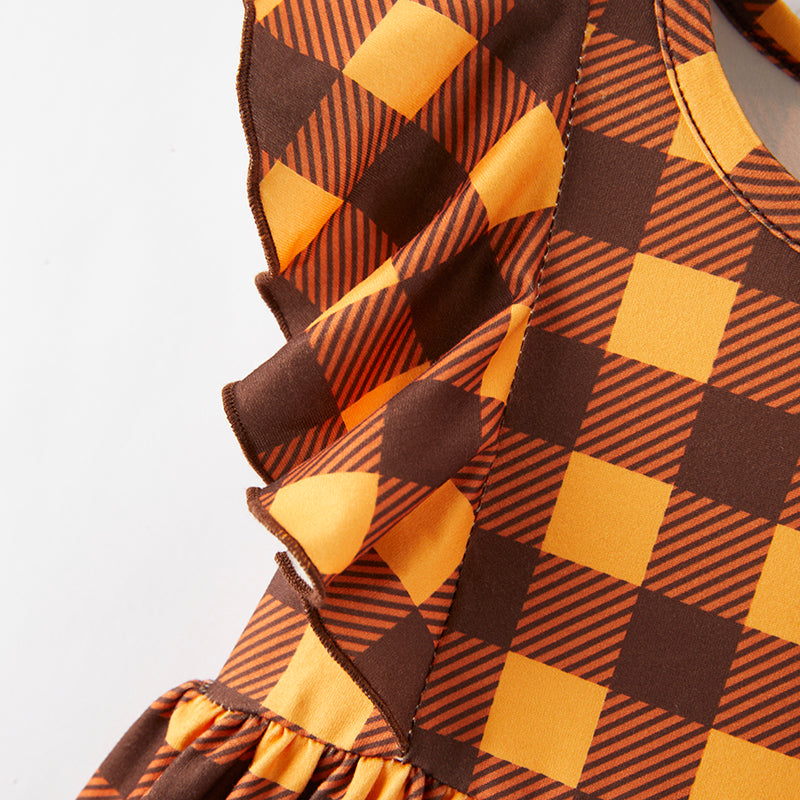 (In Stock E31-4-3)Girls Halloween Print Dress