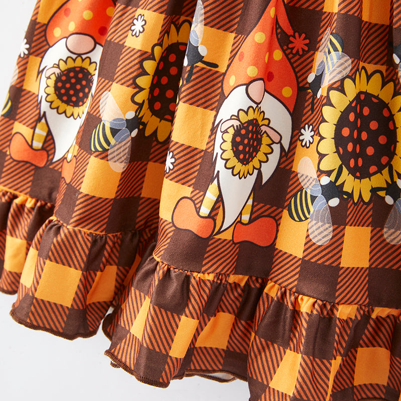 (In Stock E31-4-3)Girls Halloween Print Dress
