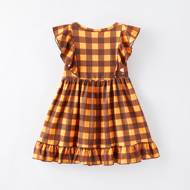 (In Stock E31-4-3)Girls Halloween Print Dress