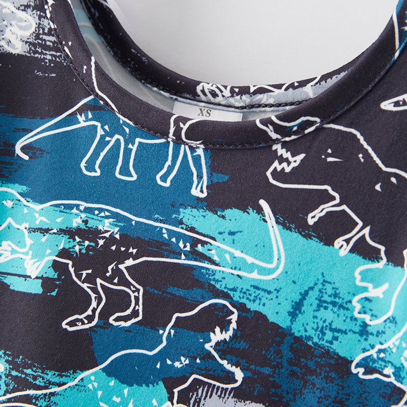 (In Stock E2-5-1)Girls Fall Dinosaur Print Dress