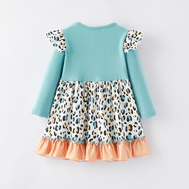 (In Stock Q6-1-2)Girls Thanksgiving Print Dress