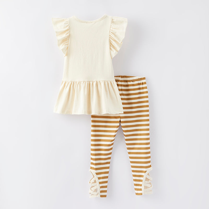 (In Stock Q5-4-2)Girls Halloween Print Outfit Set