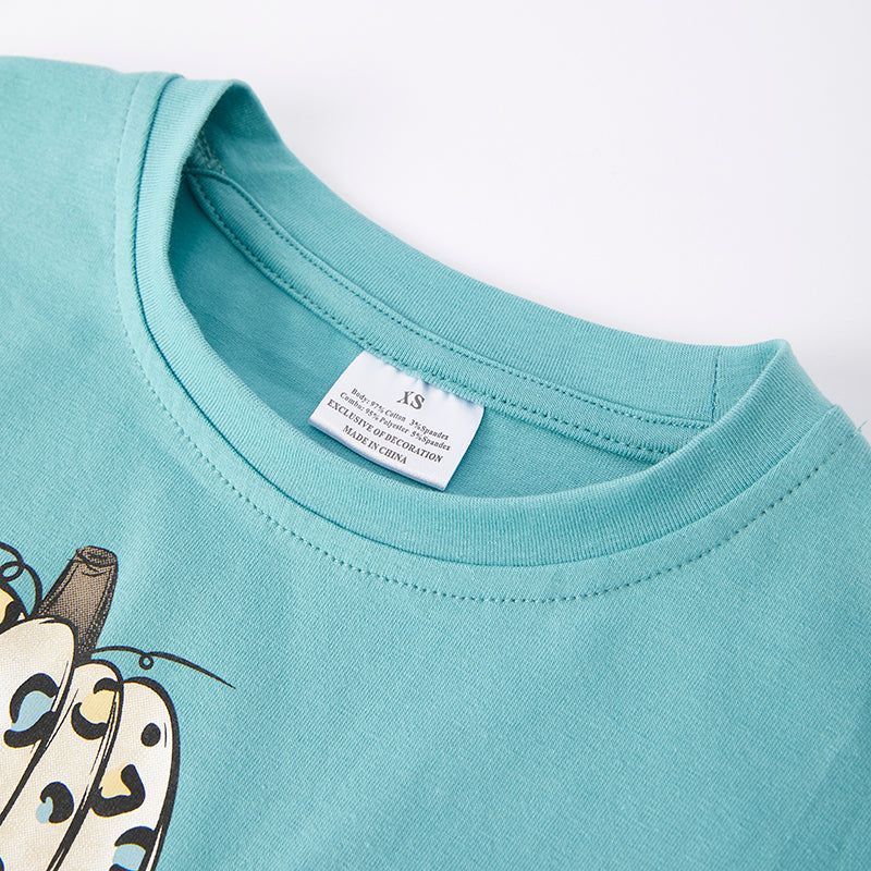 (In Stock L32-4-3)Girls Thanksgiving Print Top