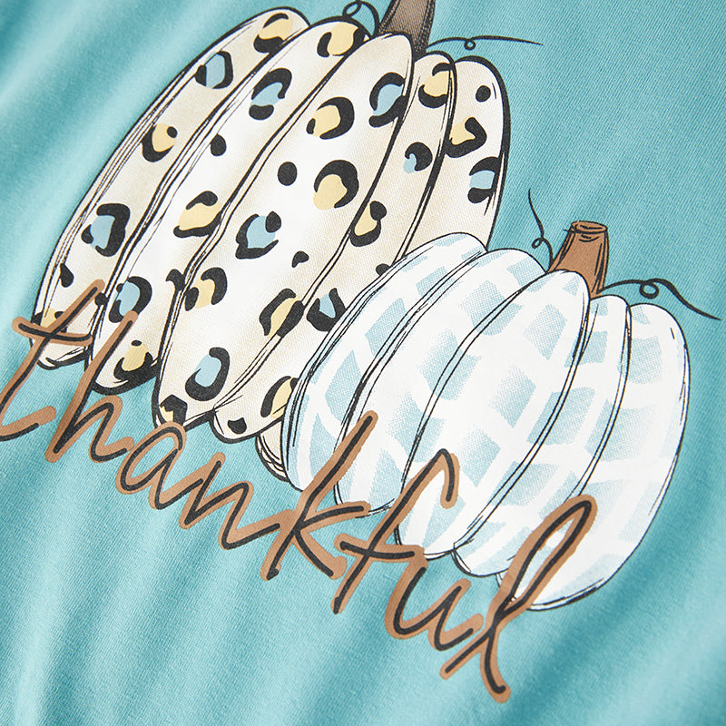 (In Stock L32-4-3)Girls Thanksgiving Print Top