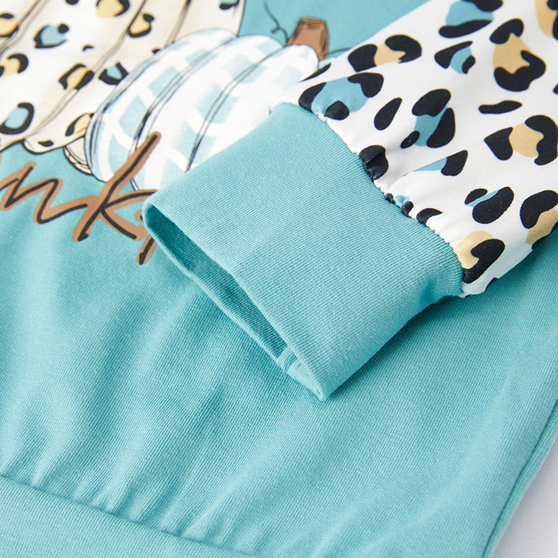 (In Stock L32-4-3)Girls Thanksgiving Print Top