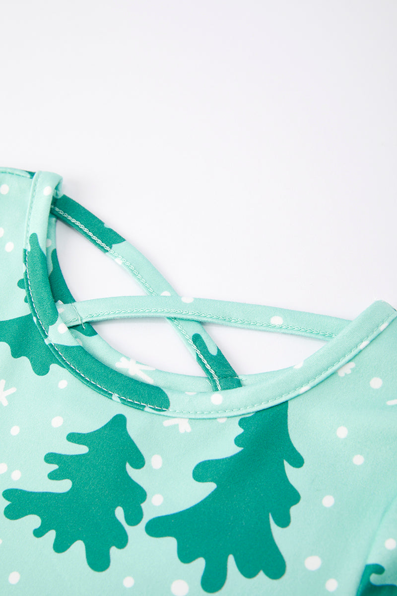 (In Stock L36-2-2)Girls Christmas Print Dress