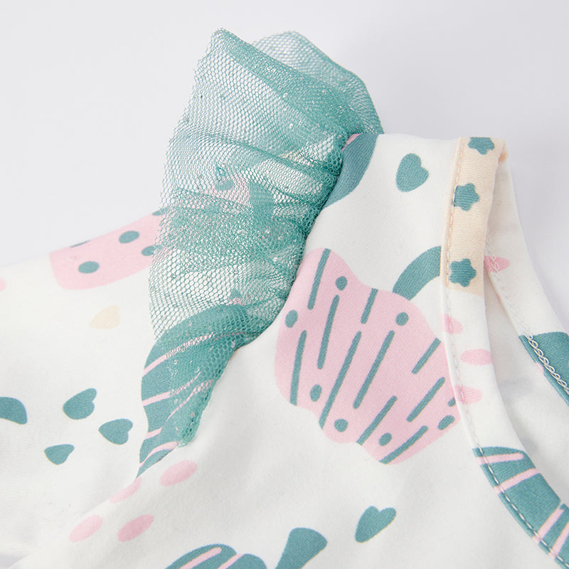 (In Stock Q5-5-2)Girls Thanksgiving Print Tulle Dress