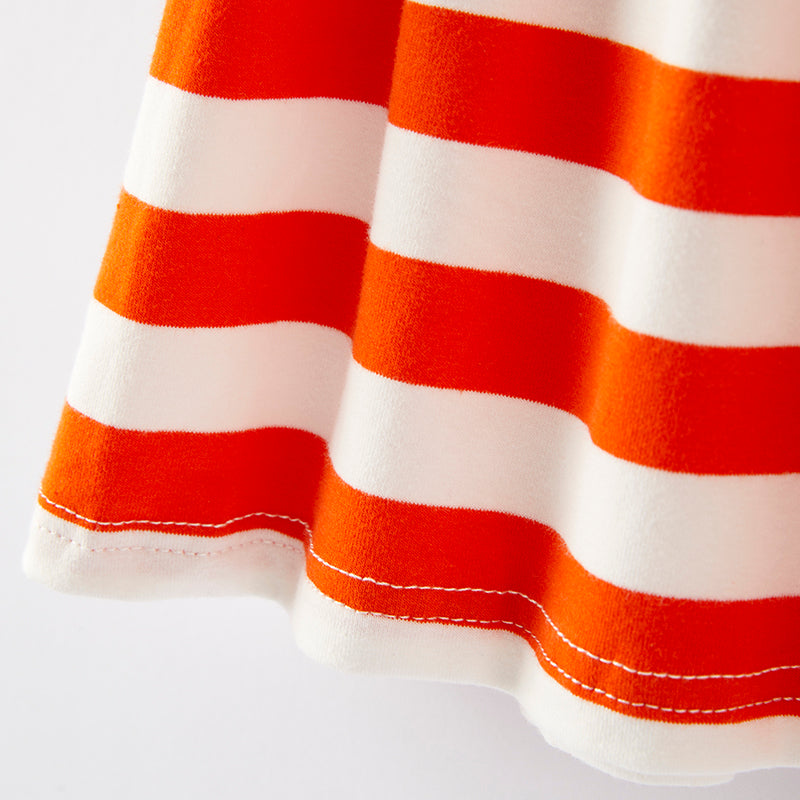 (In Stock G19-3-1)Girls Thanksgiving Pumpkin Applique Dress