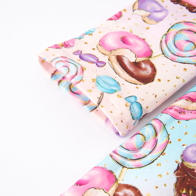 (In Stock E3-3-3)Girls Fall Dessert Print Dress