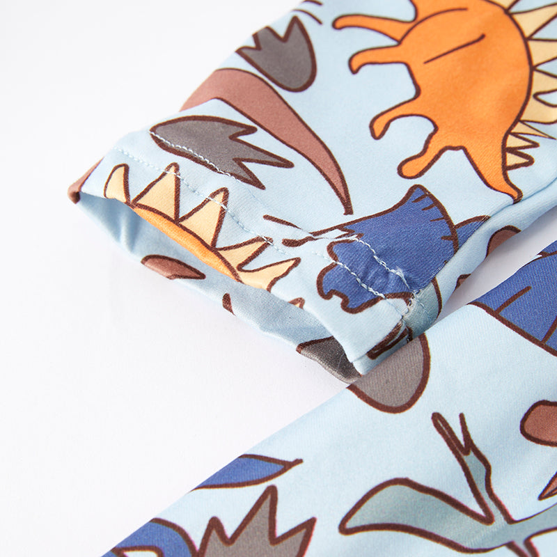 (In Stock E3-5-1)Girls Fall Dinosaur Print Dress