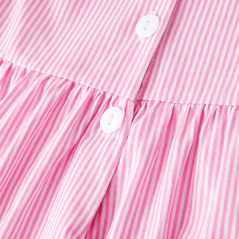 (In Stock)Girls Summer Back To School Apple Applique Cotton Dress