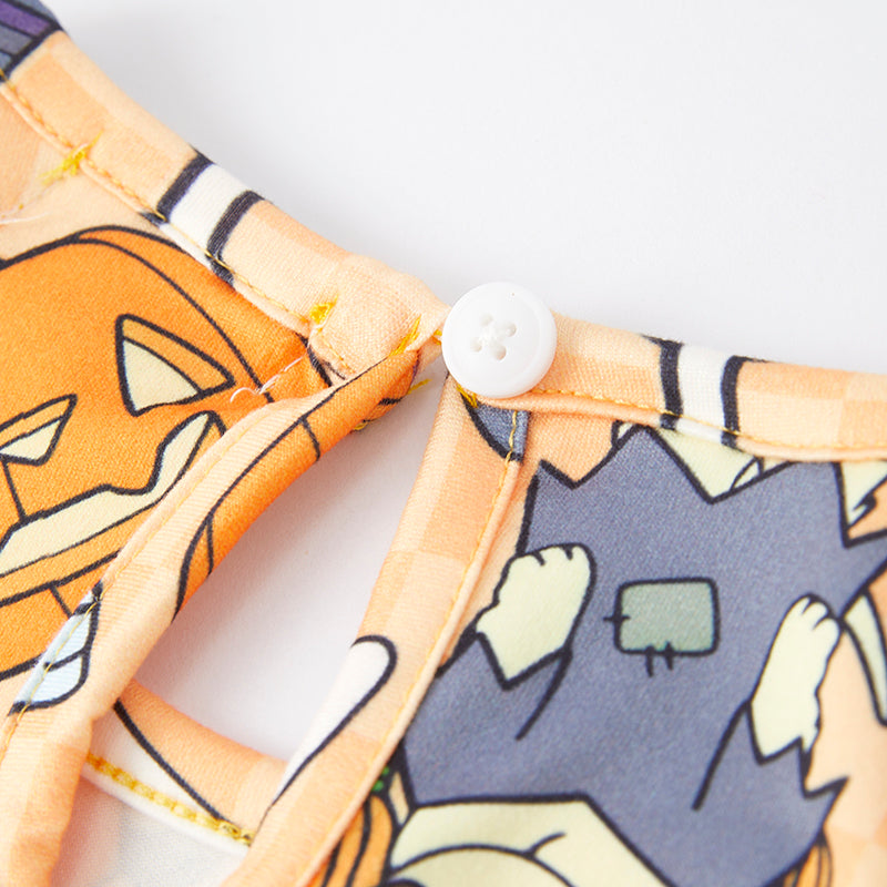 (Pre Order)Girls Halloween Print Jumpsuit