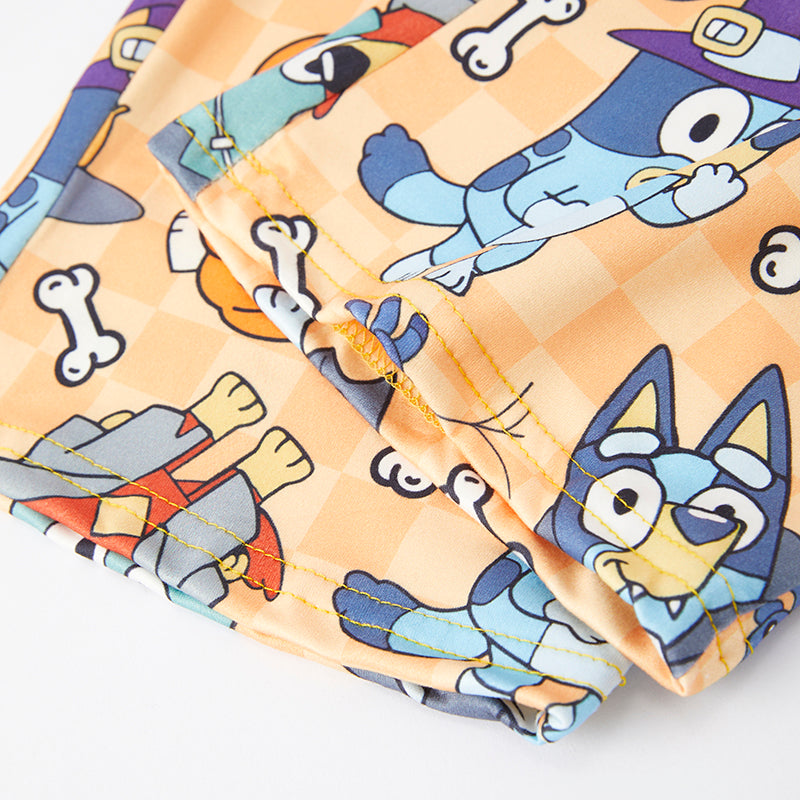 (Pre Order)Girls Halloween Print Jumpsuit