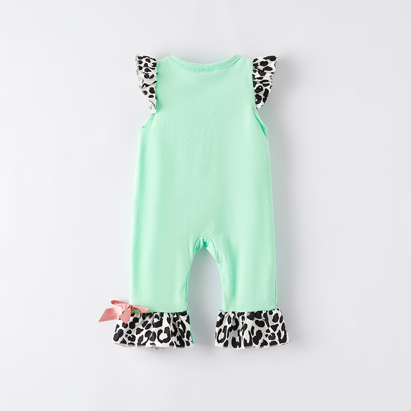 (In Stock)Toddler Girls Spring and Summer Happy Camper Print Romper