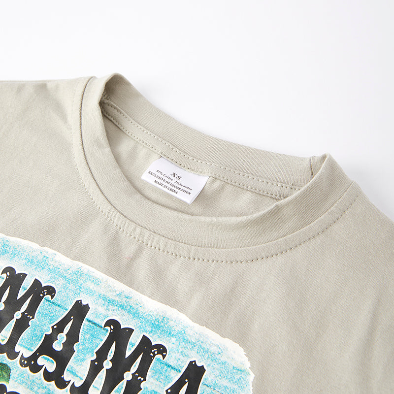 (In Stock E28-4-2)Girls Fall MAMA TRIED Print Cotton Top