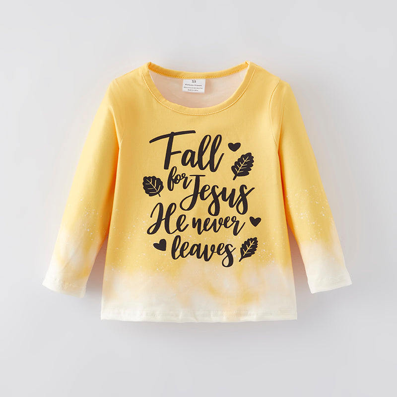 (In Stock E28-1-1)Girls Fall For Jesus Milk Silk Top