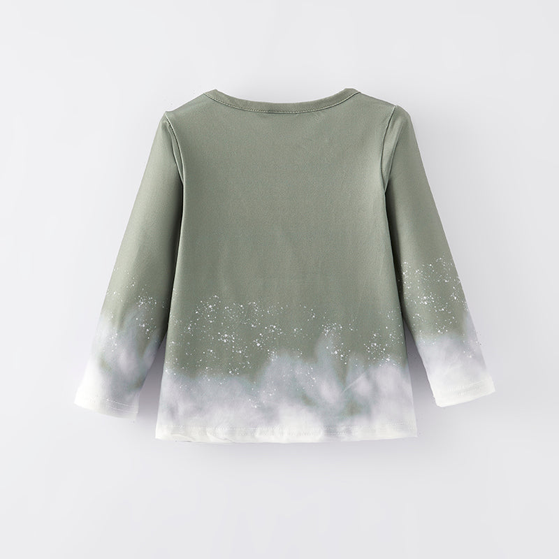 (In Stock E28-5-2)Girls It`s Fall Y`all Print Milk Silk Top