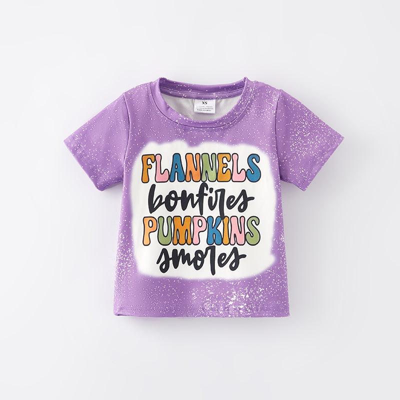 (In Stock E27-1-3)Girls Fall Pumpkin Print Top