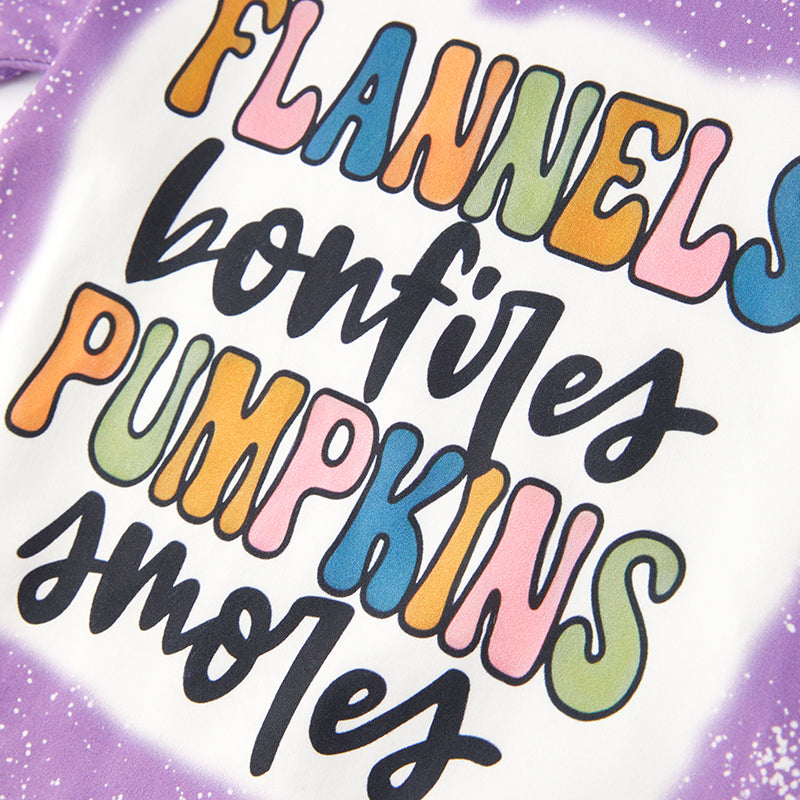 (In Stock E27-1-3)Girls Fall Pumpkin Print Top