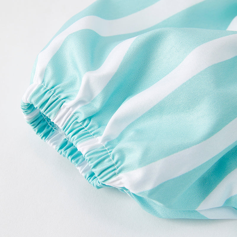 (In Stock)Girls Spring and Summer Mint Stripe Denim Set