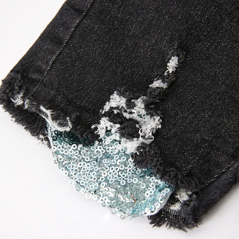 (In Stock)Girls Spring and Summer Mint Stripe Denim Set