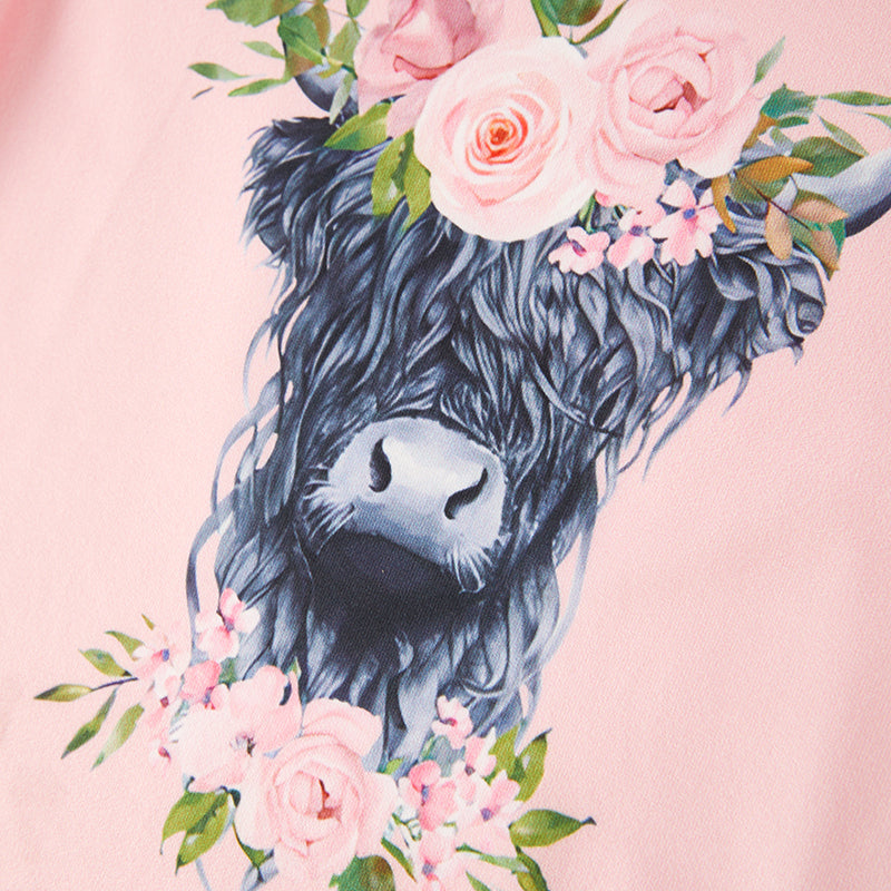 (In Stock E27-4-3)Girls Fall OX Print Top