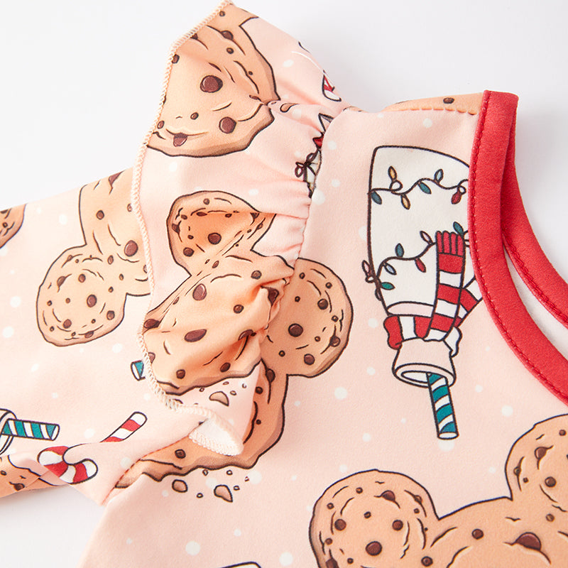 (In Stock L8-2-2)Girls Christmas Cartoon Print Dress