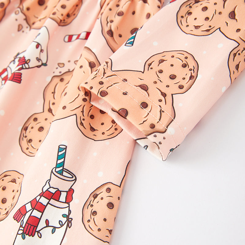 (In Stock L8-2-2)Girls Christmas Cartoon Print Dress