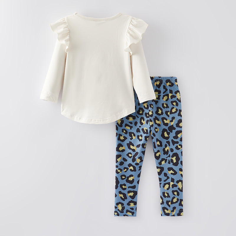 (In Stock G24-3-3)Girls Christmas Holy Night Print Outfit Set