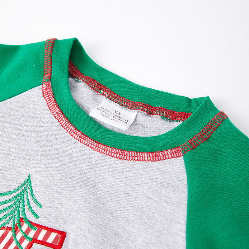 (In Stock L8-2-2)Boys Christmas Applique Cotton Top